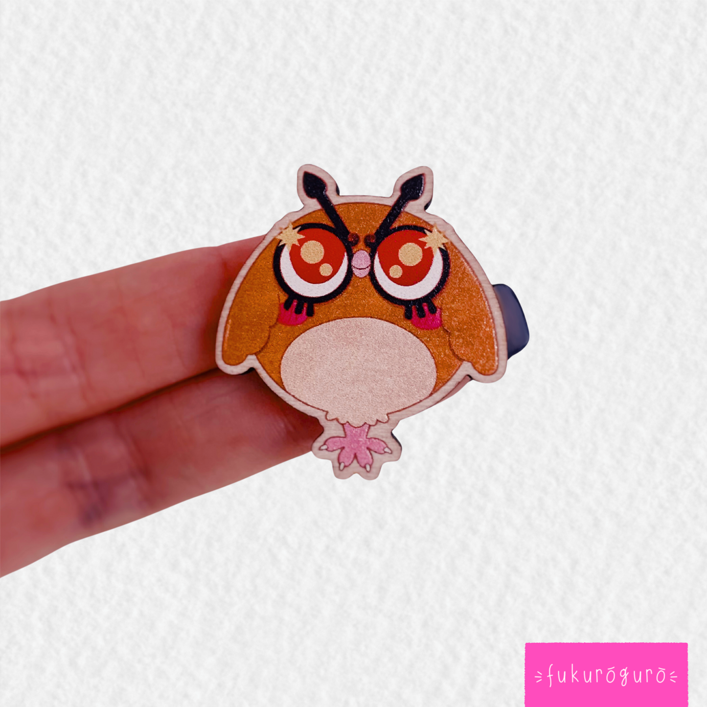 hoothoot wooden pin