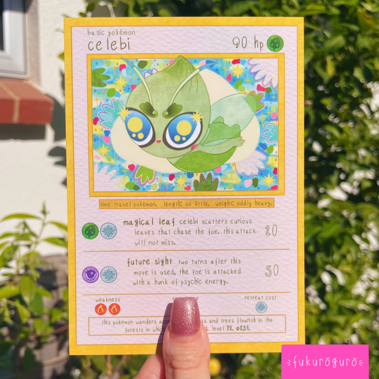 celebi pokémon card art print