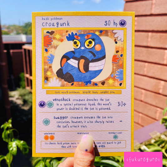 croagunk pokémon card art print