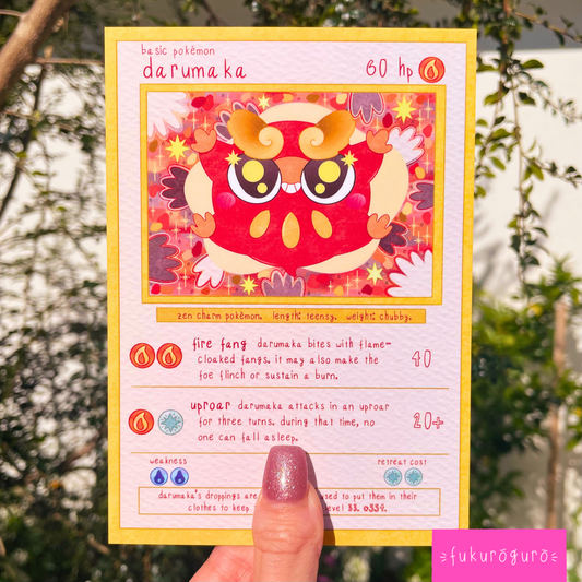 darumaka pokémon card art print