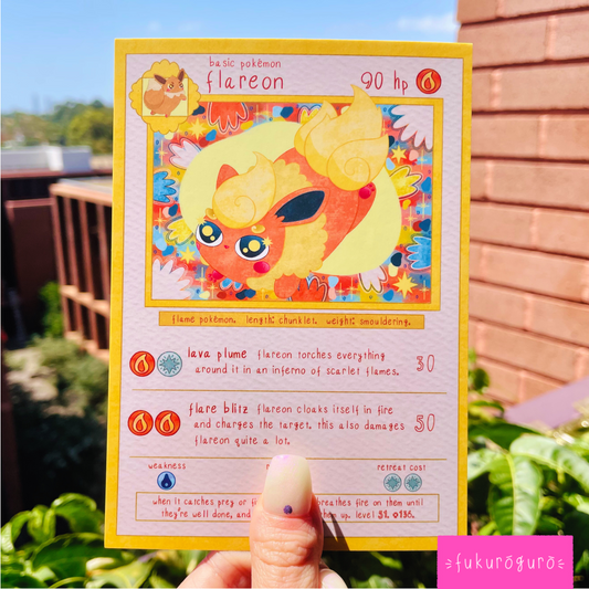 flareon pokémon card art print
