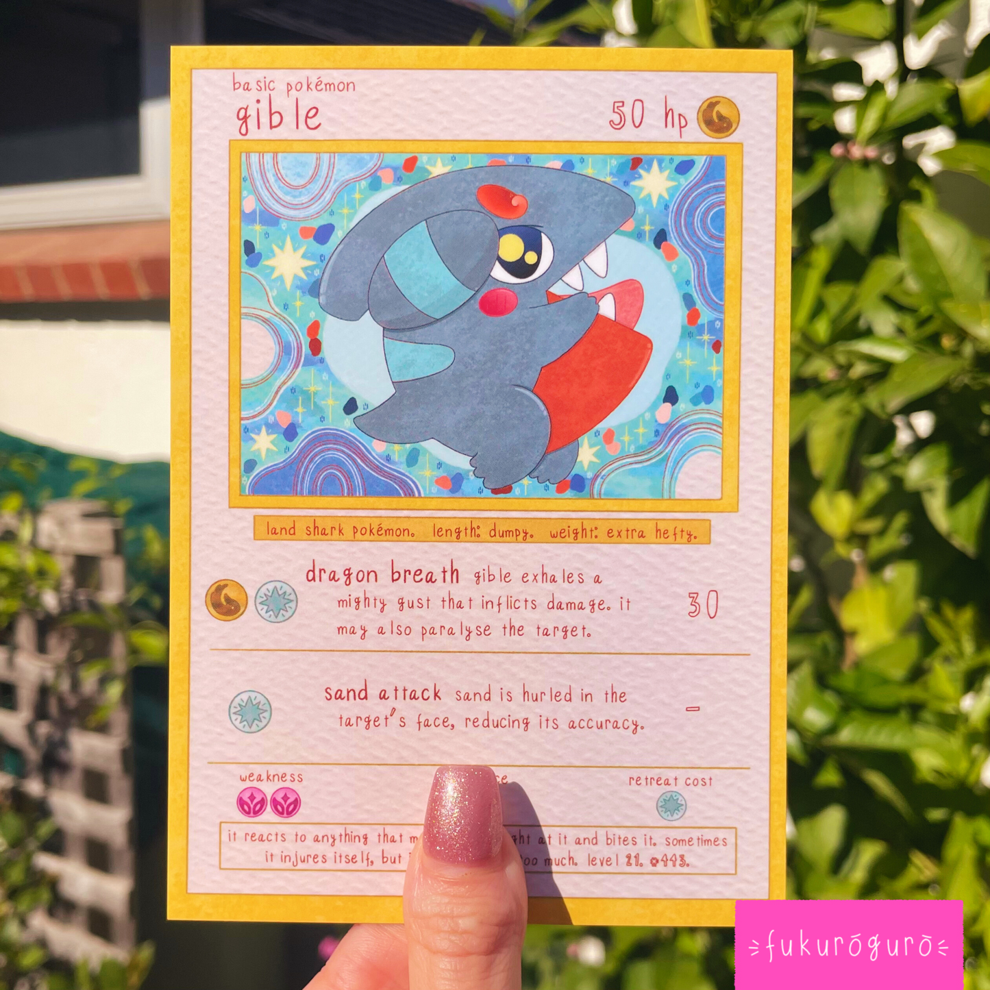 gible pokémon card art print