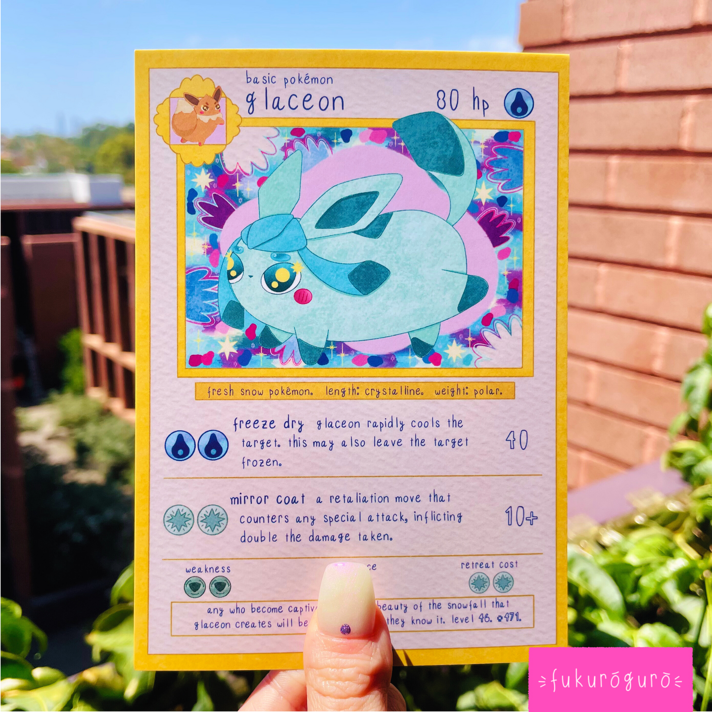 glaceon pokémon card art print