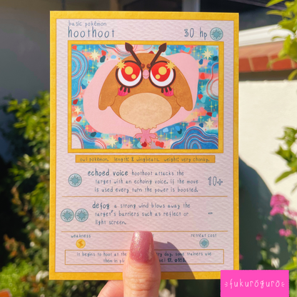 hoothoot pokémon card art print