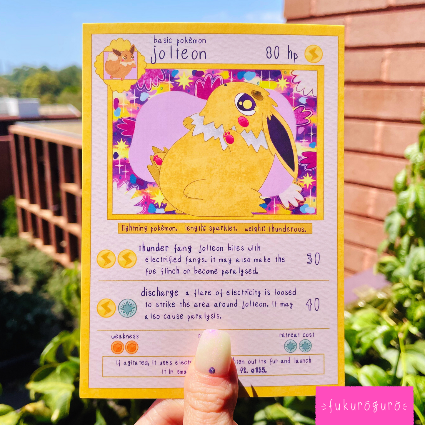 jolteon pokémon card art print