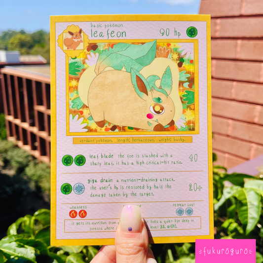 leafeon pokémon card art print