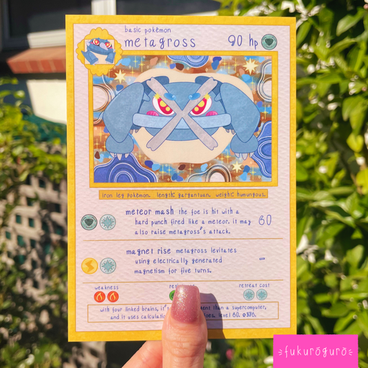 metagross pokémon card art print