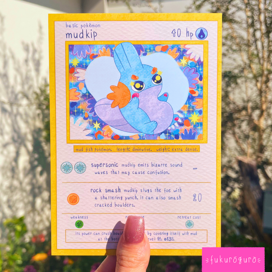 mudkip pokémon card art print