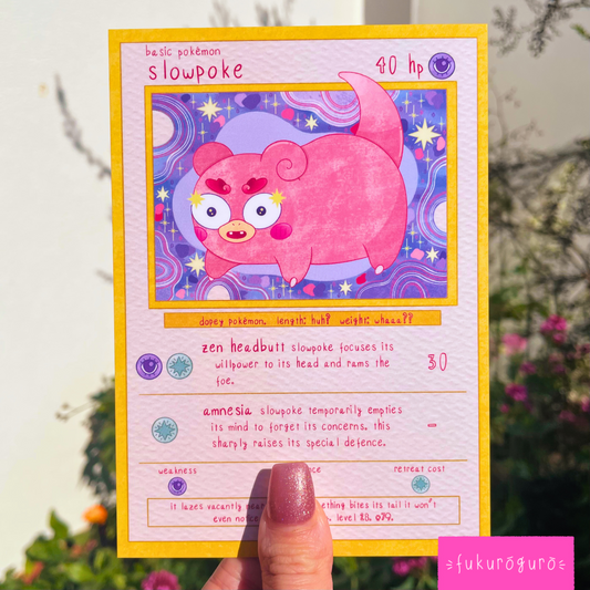 slowpoke pokémon card art print