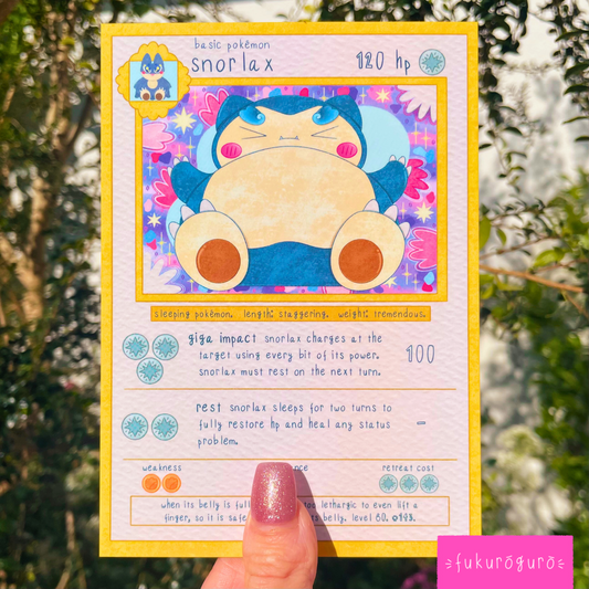 snorlax pokémon card art print