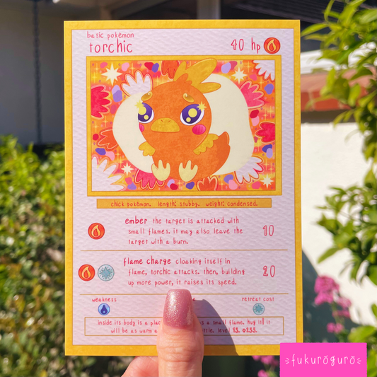 torchic pokémon card art print