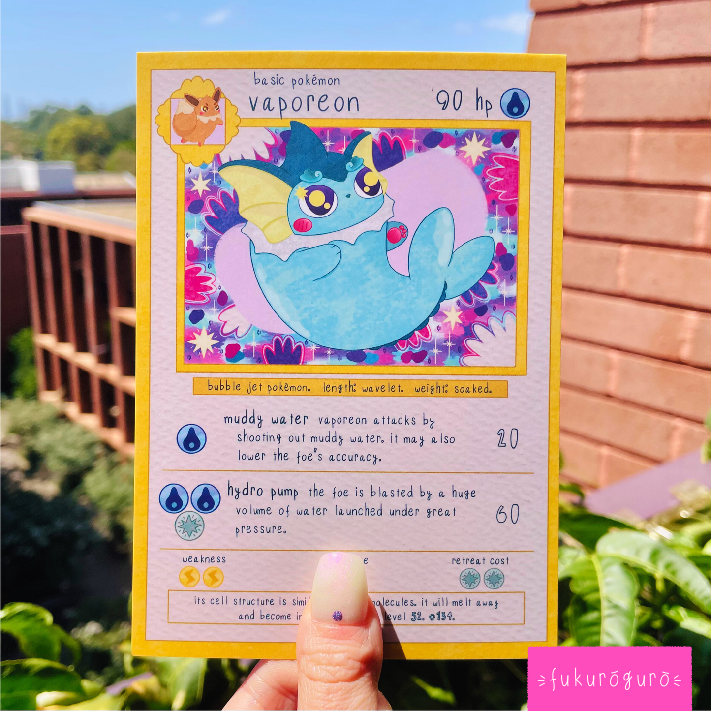 vaporeon pokémon card art print